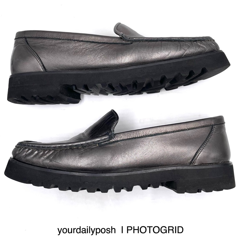 Pewter Italian leather Eliana by Harry’s Shoes slip-on loafers EU size 39.5